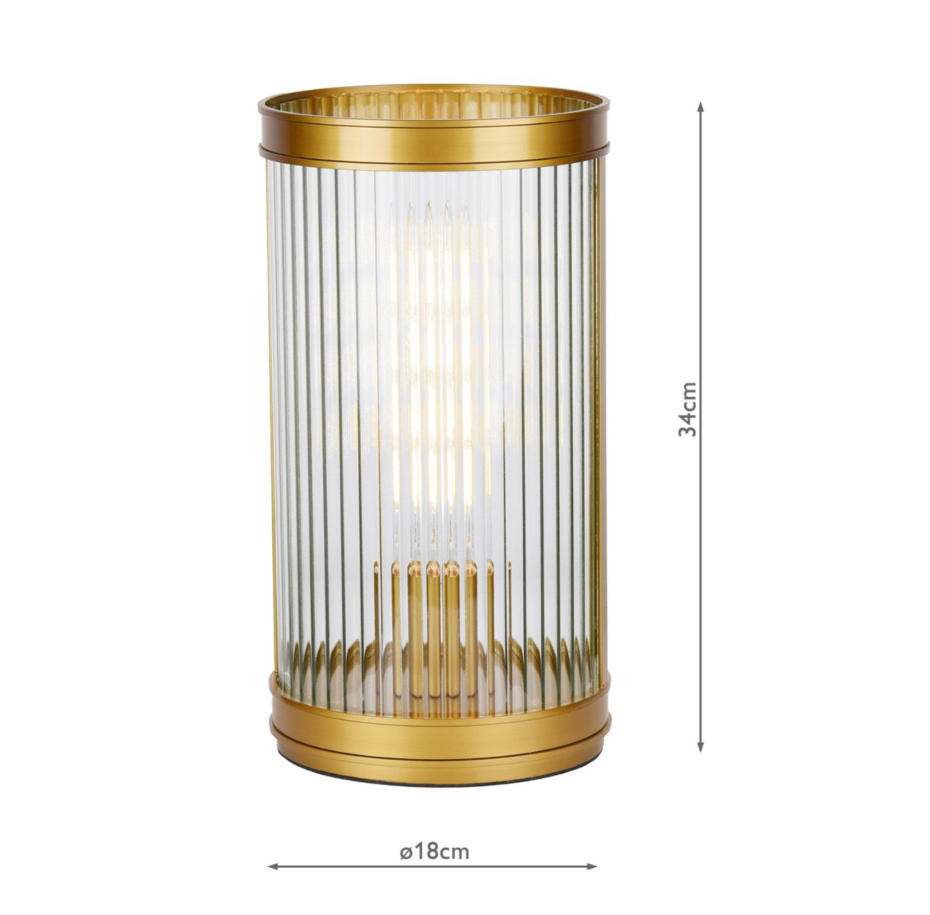 Bianka Table Lamp Bronze and Ribbed Glass