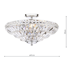 Laura Ashley Vienna 3 Light Semi-Flush Polished Chrome and Crystal