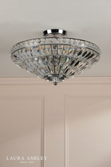 Laura Ashley Vienna 3 Light Semi-Flush Polished Chrome and Crystal