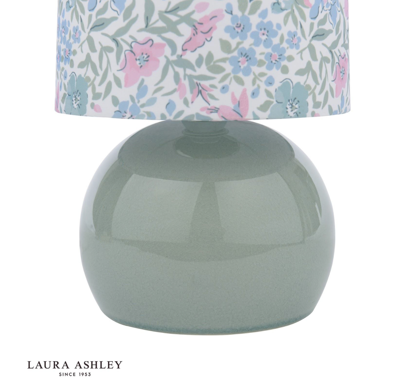 Laura Ashley Sherston Table Lamp Blue Crackle Glaze With Shade