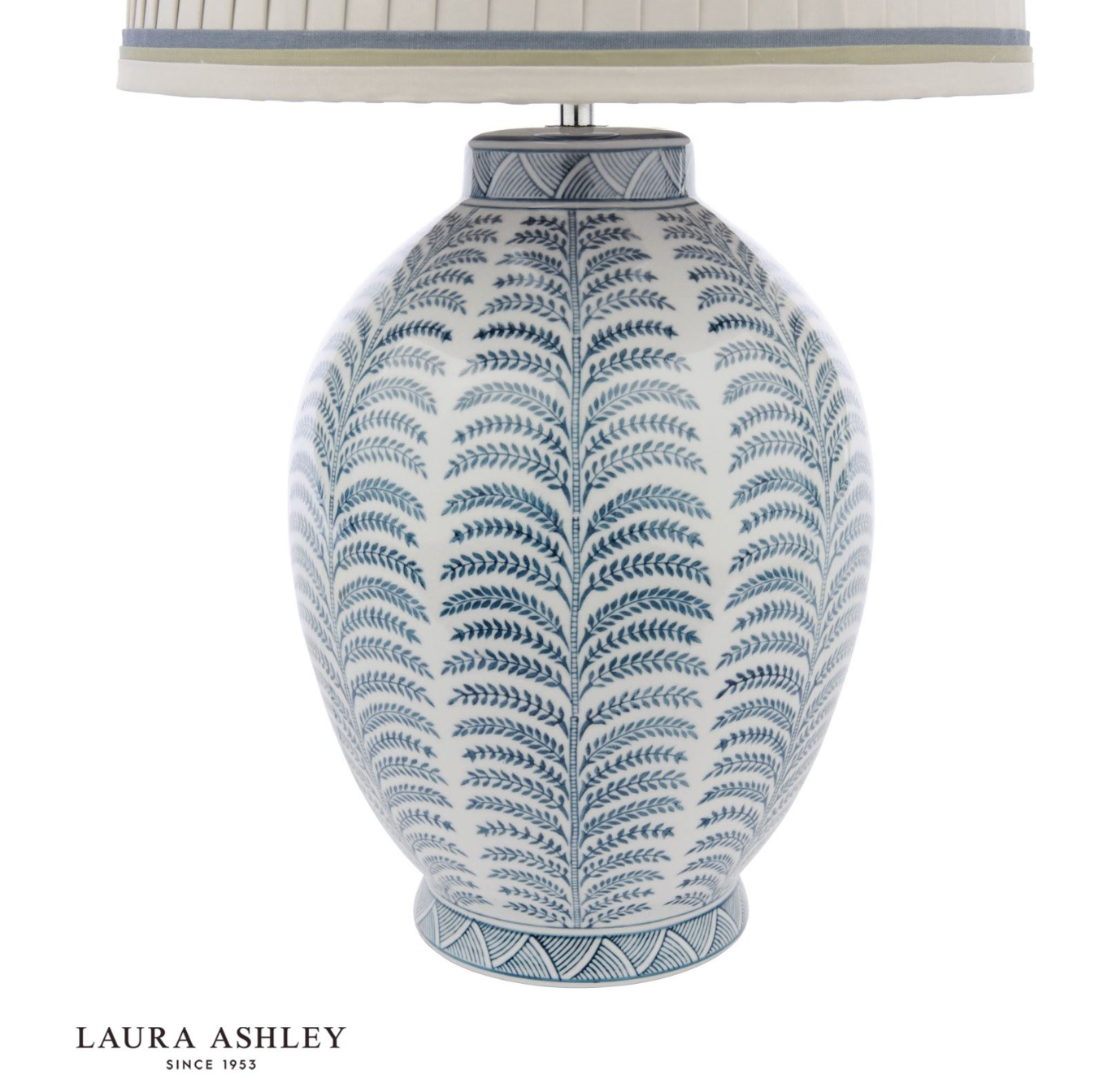 Laura Ashley Stannard Table Lamp Blue Ceramic With Shade