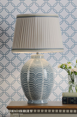 Laura Ashley Stannard Table Lamp Blue Ceramic With Shade