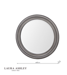 Laura Ashley Tate Mirror Distressed Grey Wood and Mirror 60cm