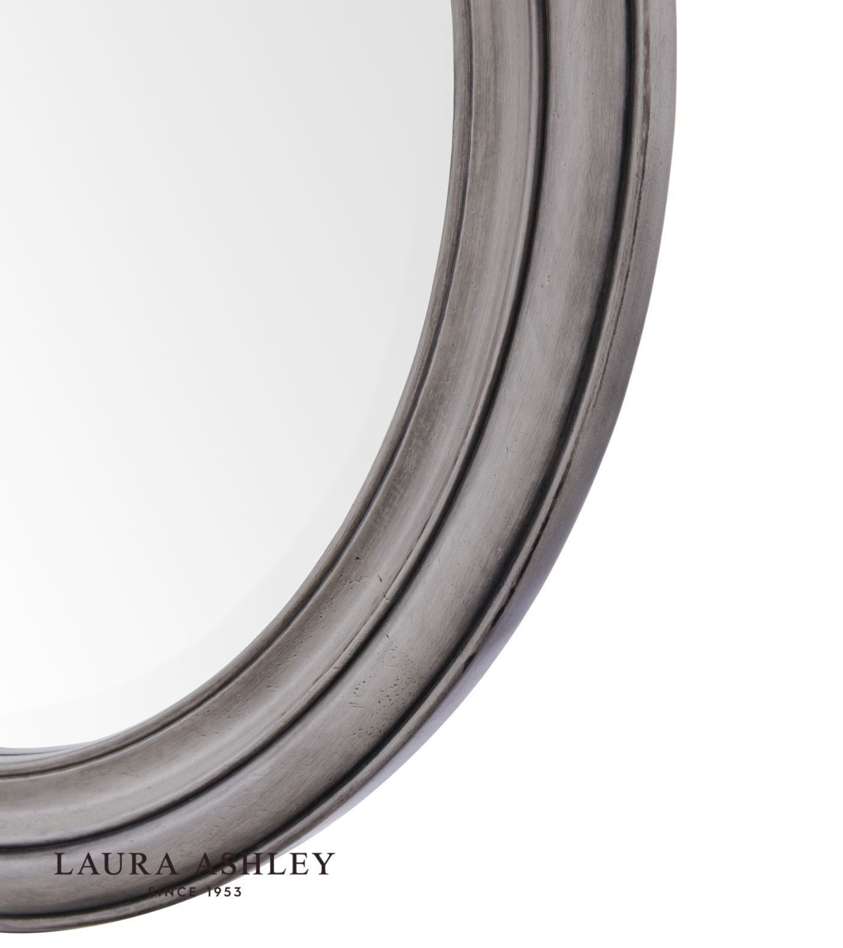 Laura Ashley Tate Mirror Distressed Grey Wood and Mirror 60cm