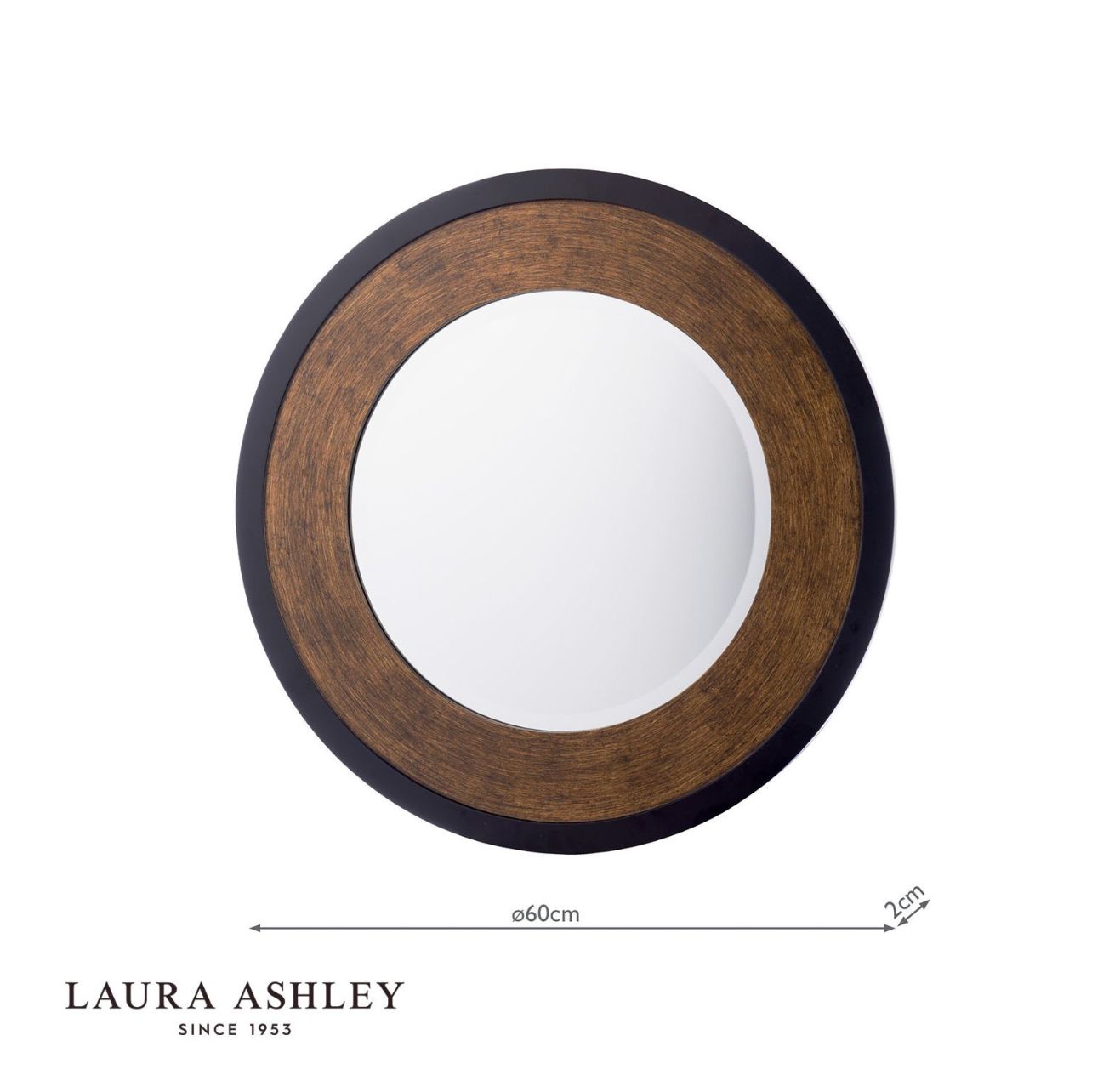 Laura Ashley Cara Mirror Mottled Bronze 60cm