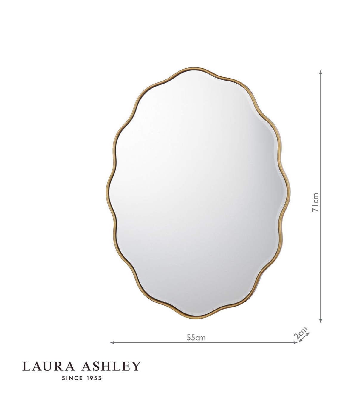 Laura Ashley Medora Mirror Matt Gold 71 X 55cm