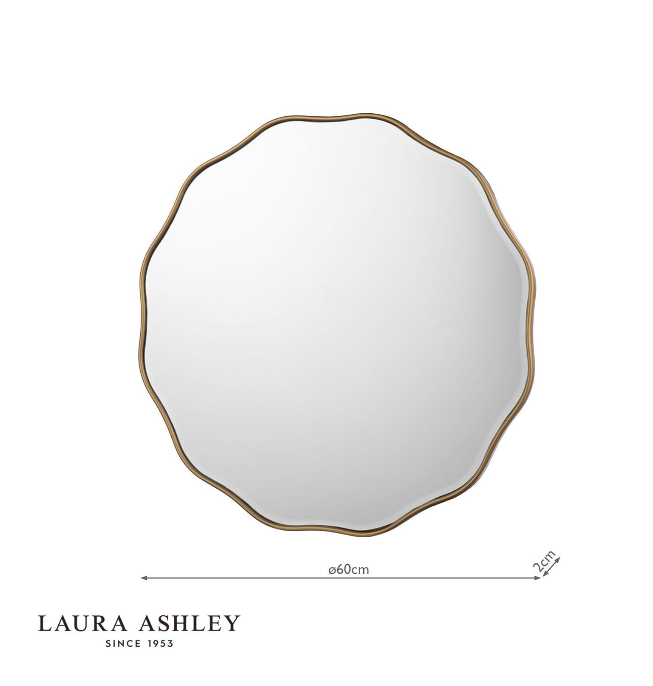 Laura Ashley Medora Mirror Matt Gold 60cm