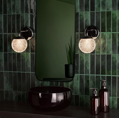 Teva Wall Light Polished Chrome and Faceted Acrylic IP44