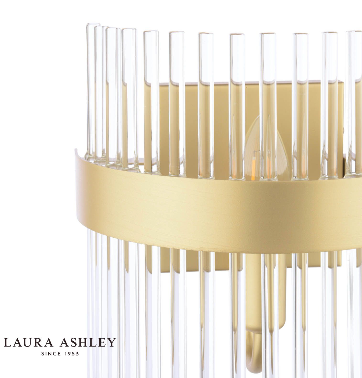 Laura Ashley Alexa Wall Light Matt Antique Brass and Glass