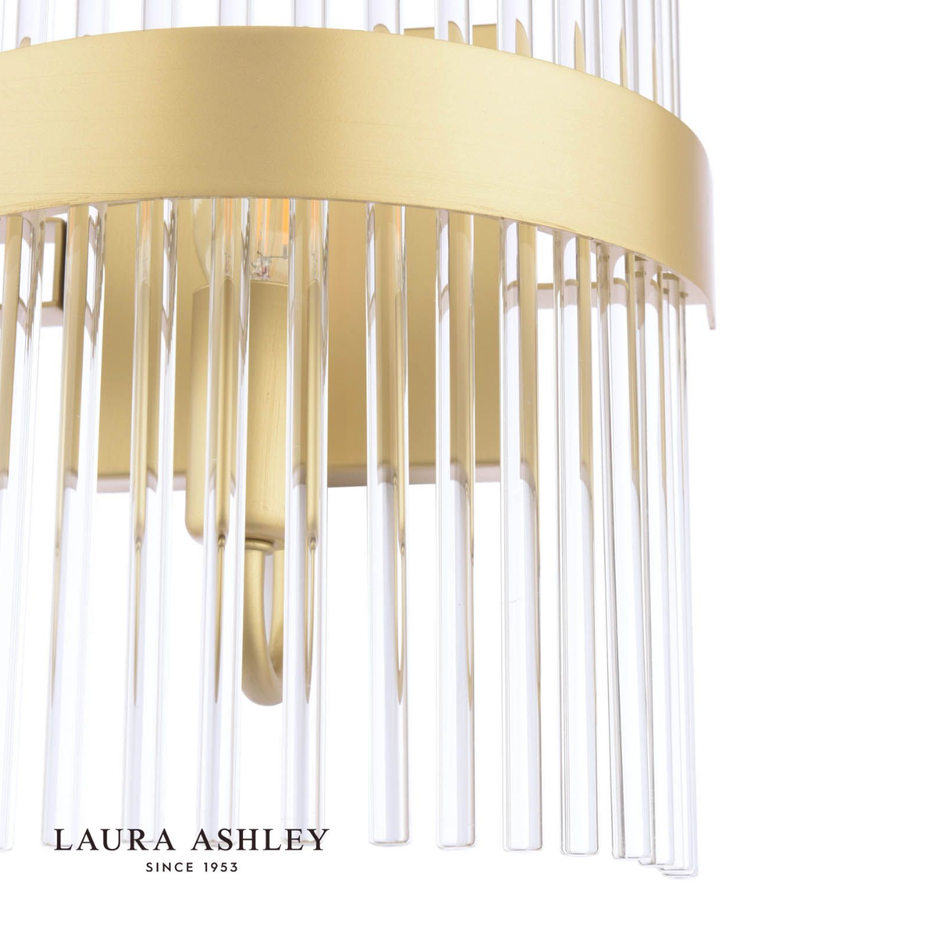 Laura Ashley Alexa Wall Light Matt Antique Brass and Glass