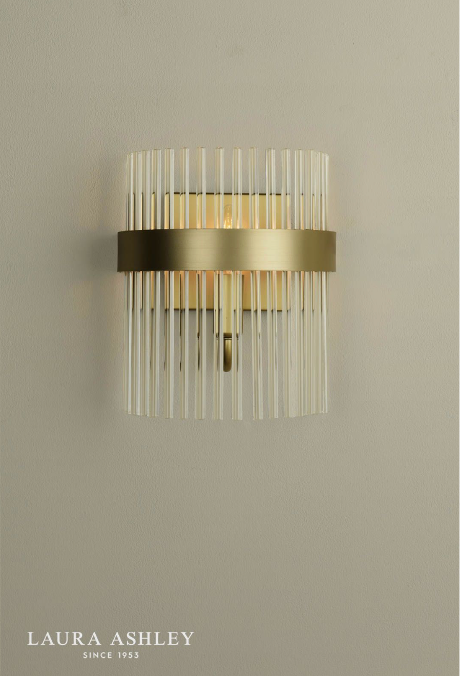 Laura Ashley Alexa Wall Light Matt Antique Brass and Glass