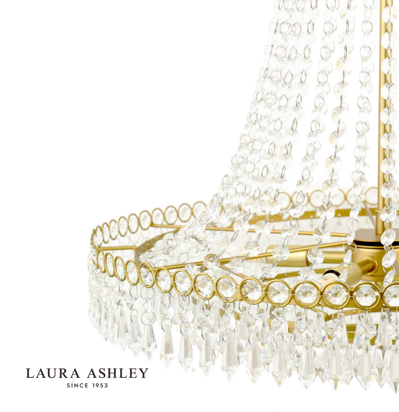 Laura Ashley Enid 5 Light Grand Chandelier Matt Antique Brass