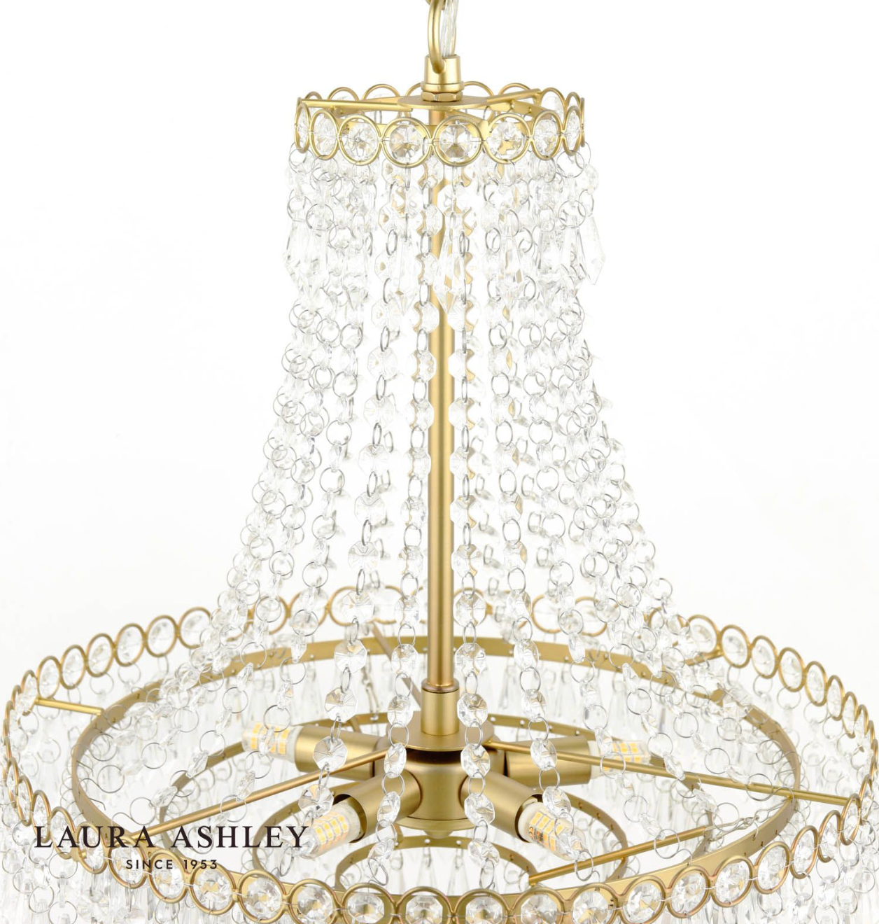 Laura Ashley Enid 5 Light Chandelier Matt Antique Brass