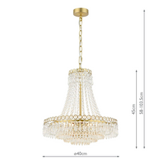 Laura Ashley Enid 5 Light Chandelier Matt Antique Brass