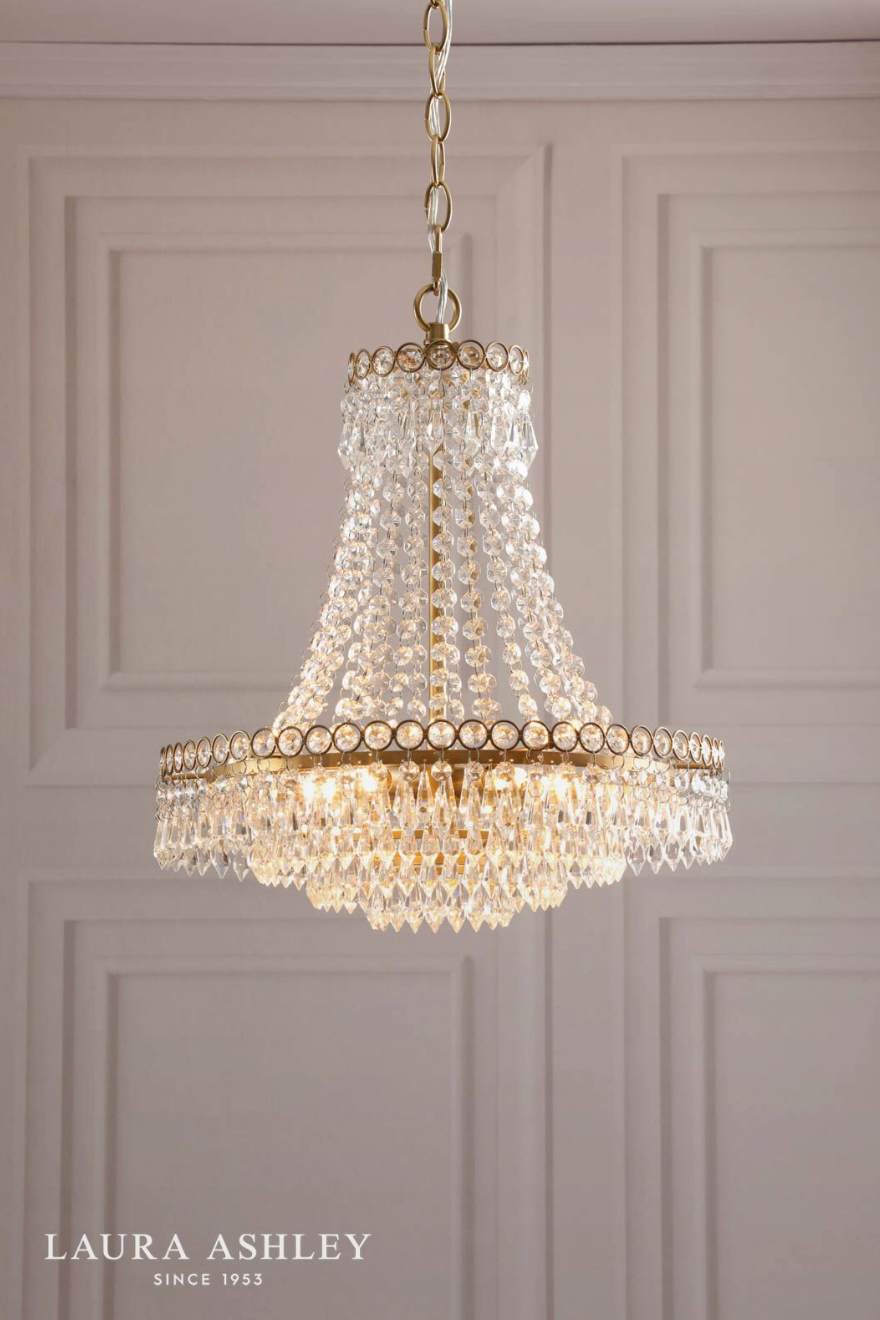 Laura Ashley Enid 5 Light Chandelier Matt Antique Brass