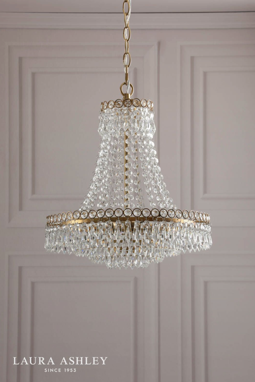 Laura Ashley Enid 5 Light Chandelier Matt Antique Brass