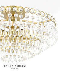 Laura Ashley Enid Cut Glass 5 Light Semi Flush Matt Antique Brass