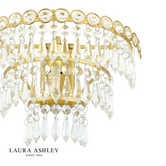 Laura Ashley Enid Wall Light Faceted Glass and Matt Antique Brass