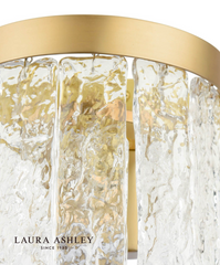 Laura Ashley Durnsford Wall Light Matt Antique Brass and Textured Glass