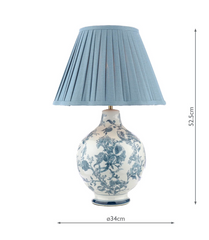 Laura Ashley Maltby Table Lamp Blue Ceramic and Antique Brass With Shade