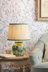 Laura Ashley Colwich Table Lamp Green Ceramic and Antique Brass With Shade