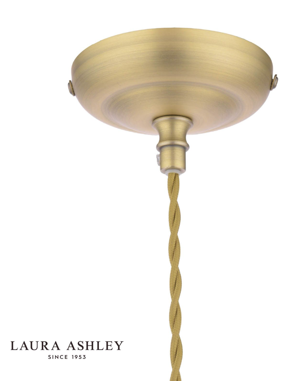 Laura Ashley Billham Pendant Matt Antique Brass and Ribbed Glass