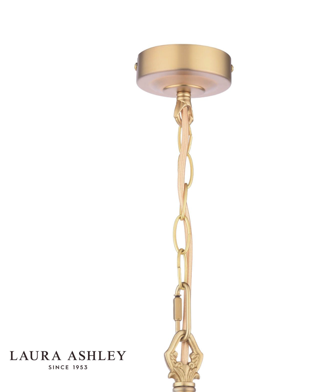 Laura Ashley Eversden Pendant Antique Brass and Crystal