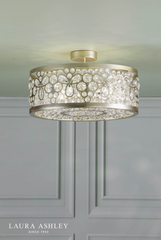 Laura Ashley Tilbrook 4 Light Flush Matt Champagne and Crystal