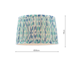 Joules Folly Blue Cotton Tapered Drum Shade 30cm