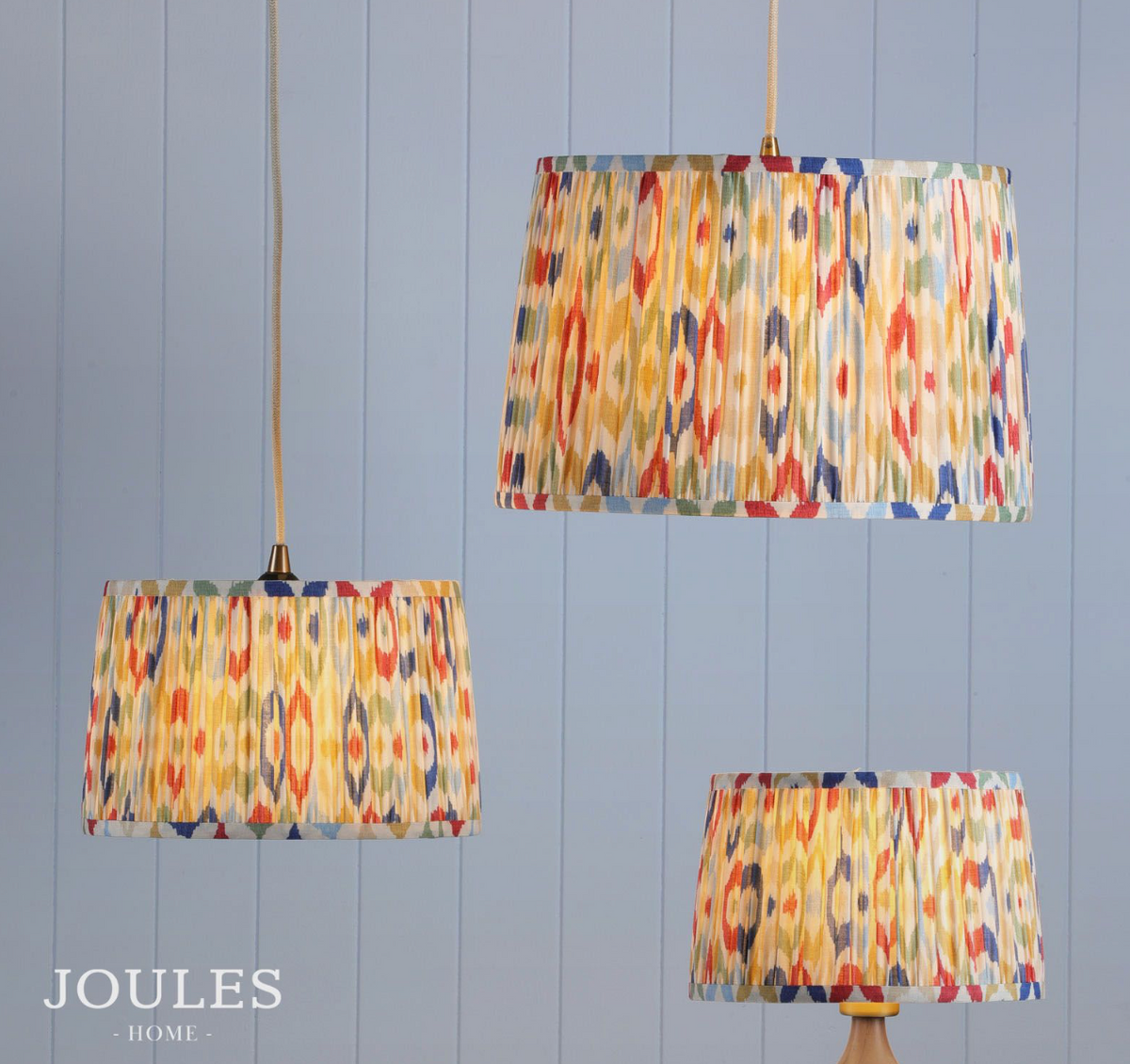 Joules Folly Multi Coloured Ikat Tapered Drum Shade 40cm