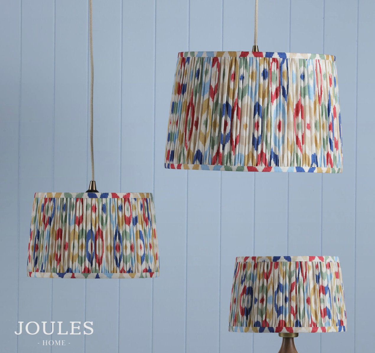 Joules Folly Multi Coloured Ikat Tapered Drum Shade 40cm