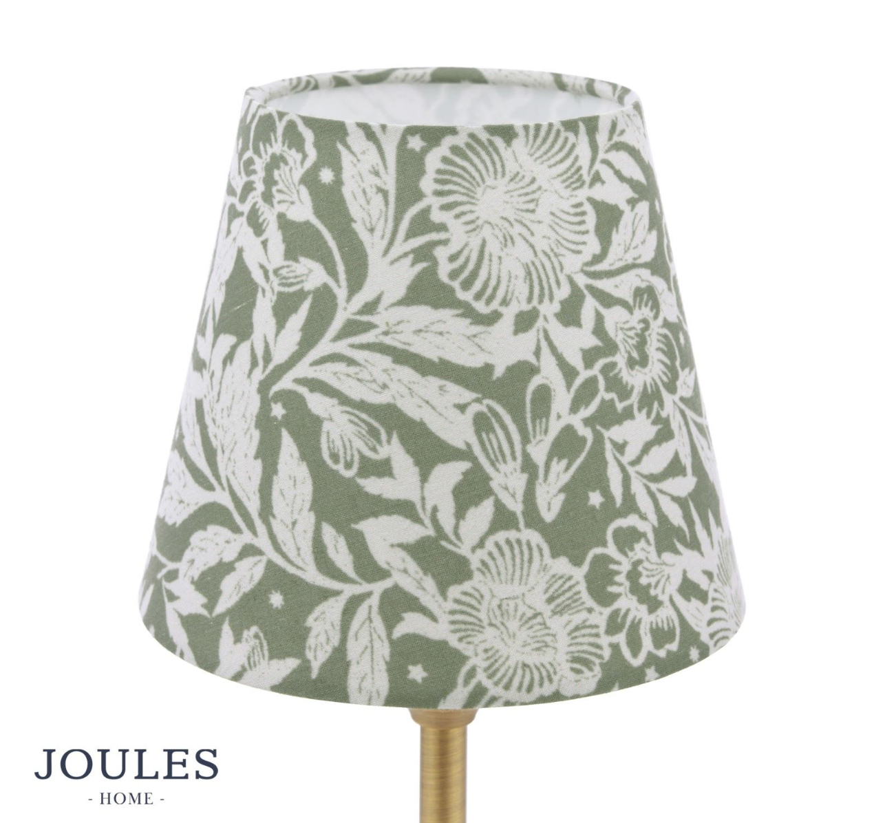 Joules Apsley Rechargeable Table Lamp Matt Antique Brass With Green Shade LED