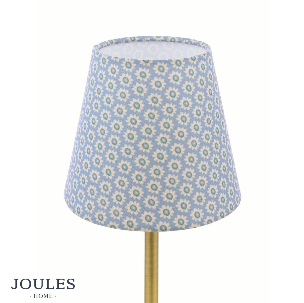 Joules Apsley Rechargeable Table Lamp Matt Antique Brass With Blue Shade LED