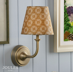 Joules Apsley Rechargeable Wall Light Matt Antique Brass With Shade LED