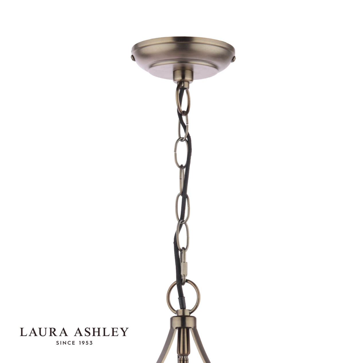 Laura Ashley Allerford 3 Light Pendant Satin Bronze and Taupe