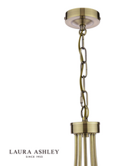 Laura Ashley Southwell 5 Light Pendant Antique Brass