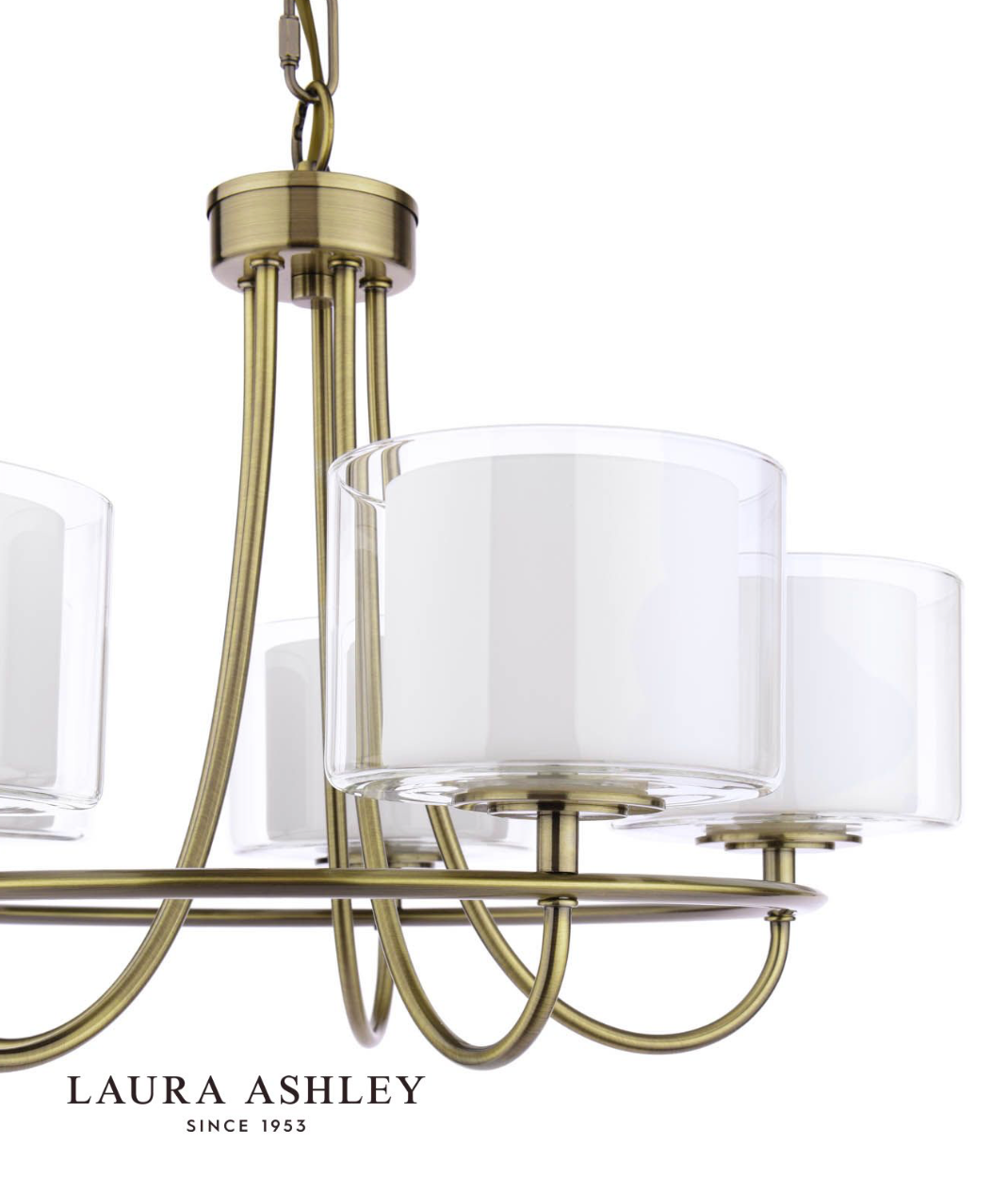 Laura Ashley Southwell 5 Light Pendant Antique Brass