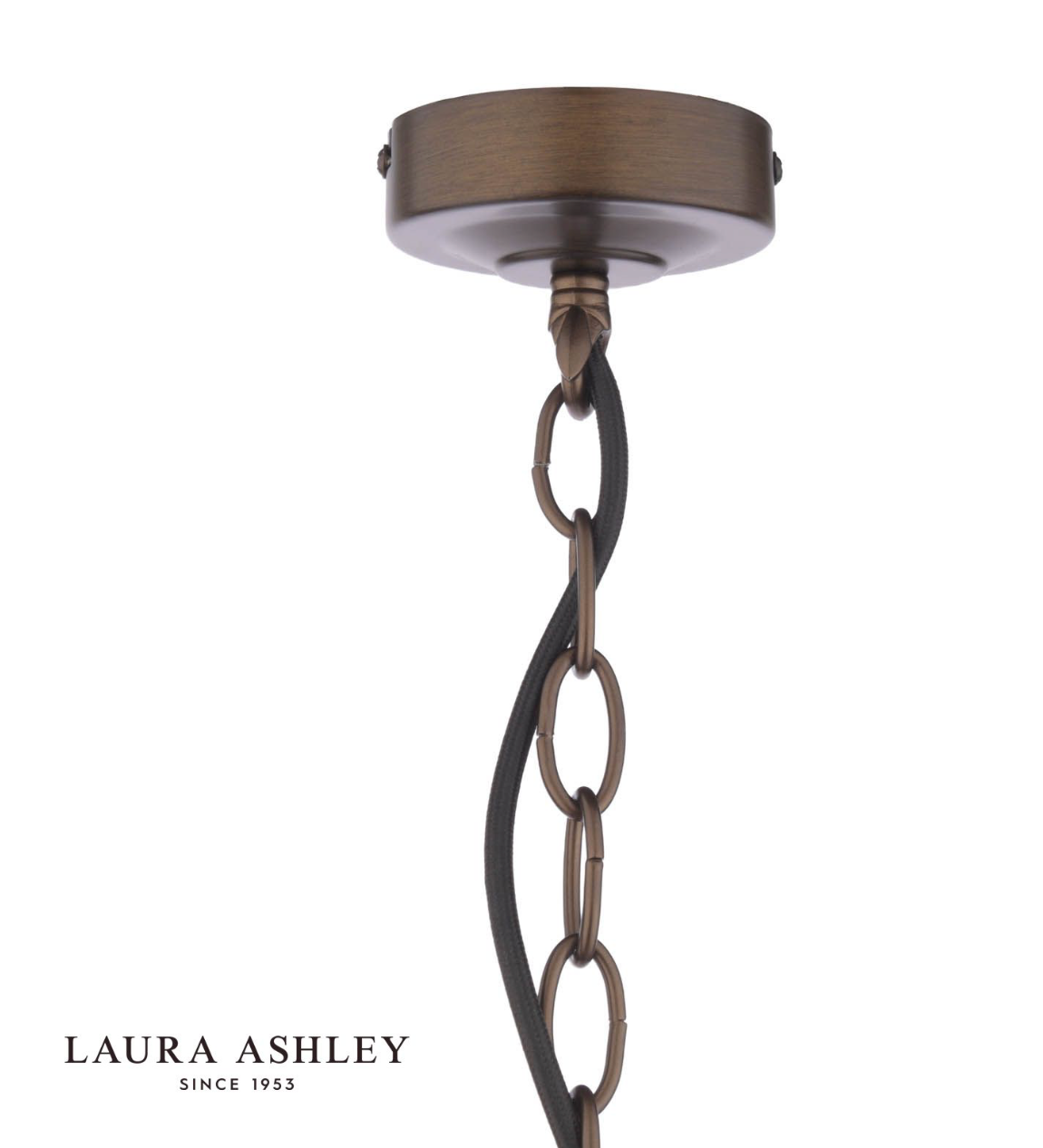 Laura Ashley Holwell 2 Light Pendant Antique Bronze With Shade