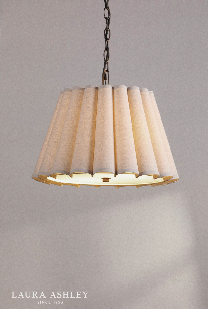 Laura Ashley Holwell 2 Light Pendant Antique Bronze With Shade