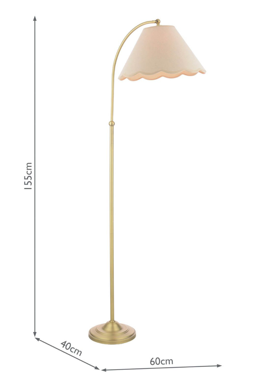 Laura Ashley Cordwell Floor Lamp Matt Antique Brass With Shade