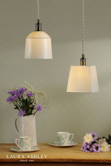 Laura Ashley Porcelain Pendant Cream and Antique Brass