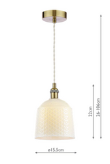 Laura Ashley Porcelain Pendant Cream and Antique Brass