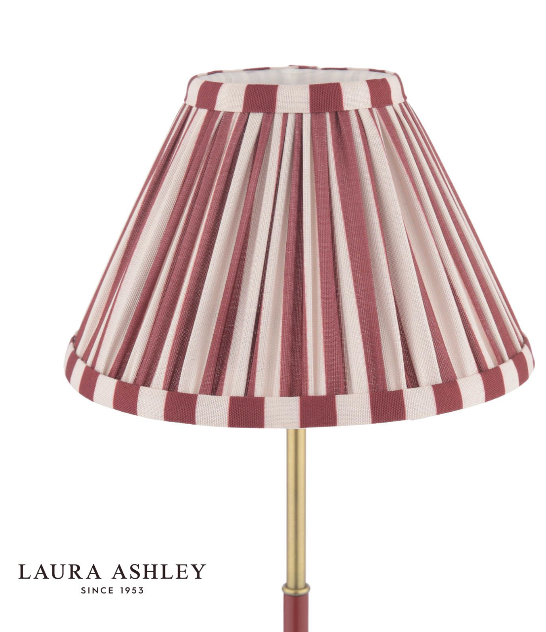 Laura Ashley Denwick Table Lamp Matt Antique Brass and Red Shade