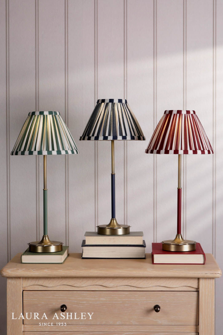 Laura Ashley Denwick Table Lamp Matt Antique Brass and Red Shade