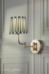 Laura Ashley Denwick Wall Light Matt Antique Brass and Green Shade