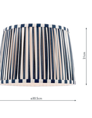 Laura Ashley Denwick Blue Cotton Tapered Drum Shade 30cm/12 inch