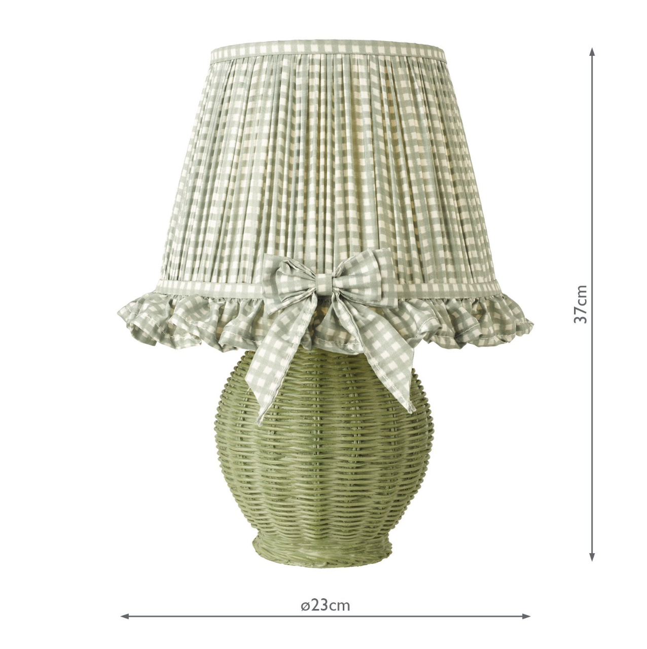 Omer Table Lamp Matt Green and Antique Brass With Shade