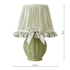 Omer Table Lamp Matt Green and Antique Brass With Shade