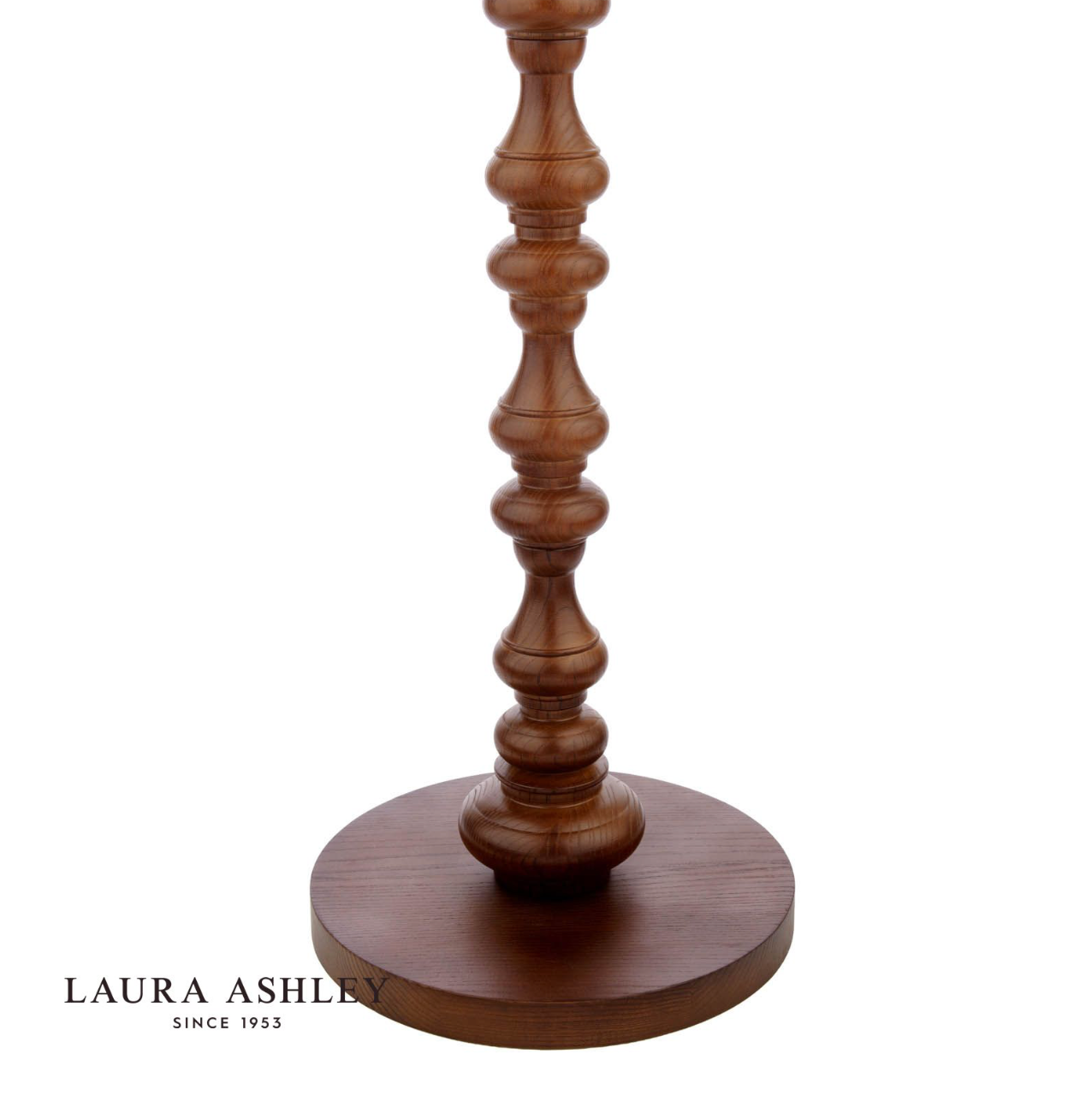 Laura Ashley Millbrook Floor Lamp Dark Wood and Industrial Brass Base Only