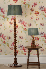 Laura Ashley Millbrook Floor Lamp Dark Wood and Industrial Brass Base Only